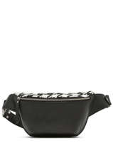 Leather Sac Banane Alligator Belt Bag Paul marius Black allure BANANALL