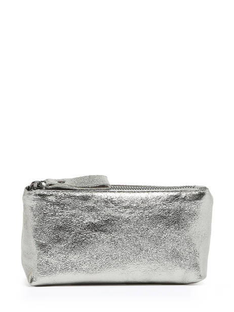 Zipped Leather Nine Pouch Milano Silver nine NI22114N