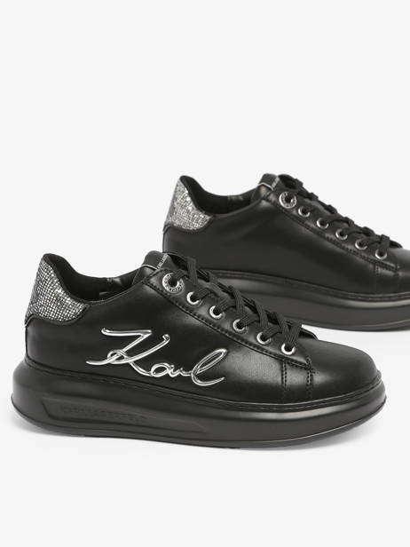 Sneakers Kapri Signature En Cuir Karl lagerfeld Noir women KL62510A vue secondaire 3
