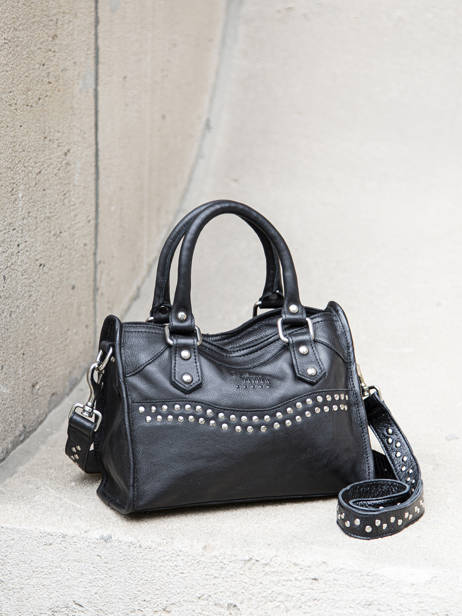 Sac BandouliÃ¨re Glam Cuir Basilic pepper Noir glam BGLA72