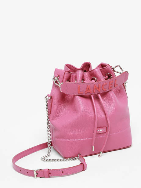 Small Leather Ninon Bucket Bag Lancel Pink ninon A11746 other view 2