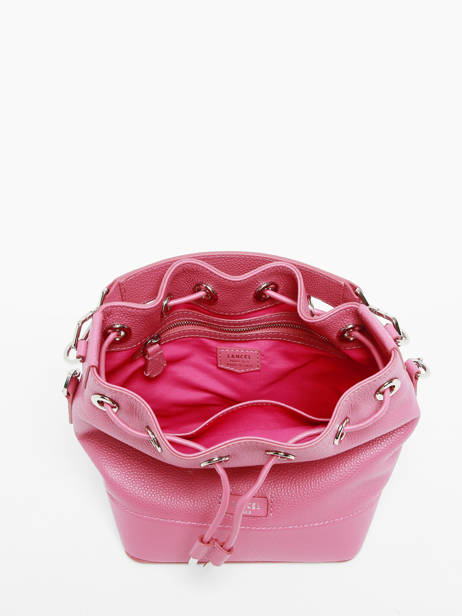 Small Leather Ninon Bucket Bag Lancel Pink ninon A11746 other view 3