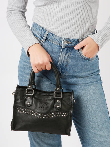 Sac BandouliÃ¨re Glam Cuir Basilic pepper Noir glam BGLA72 vue secondaire 2