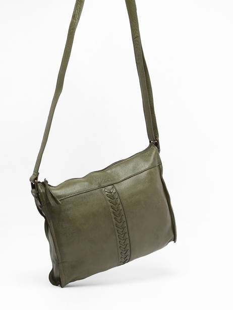 Leather Cow Crossbody Bag Basilic pepper Green cow BCOW38 other view 2