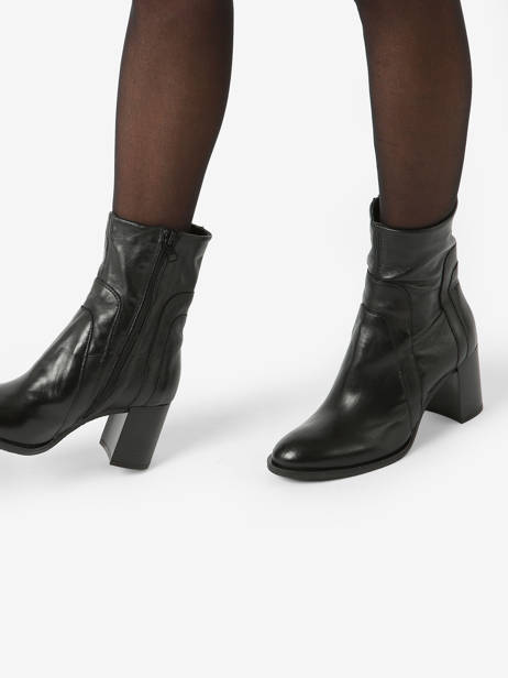 Heeled Boots In Leather Mjus Black women P26206 other view 2