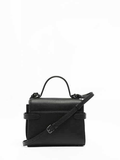 Sac Bandoulière S Double Rabat Emilie Cuir Grainé Le tanneur Noir emily TEMI1006 vue secondaire 4