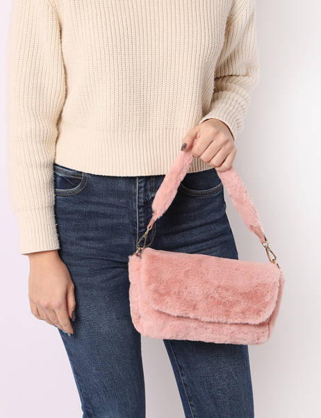 Shoulder Bag Fur Miniprix Pink fur EL1245 other view 1