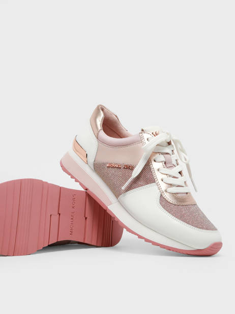 Sneakers In Leather Michael kors Pink women R4ALFS1D other view 3
