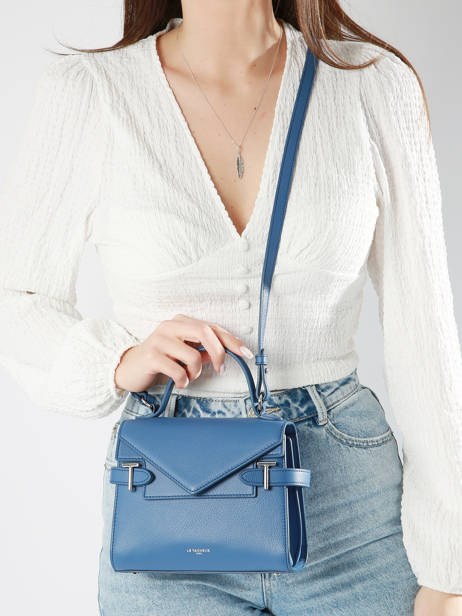 Small Grained Leather Emilie Crossbody Bag Le tanneur Blue emily TEMI1006 other view 1