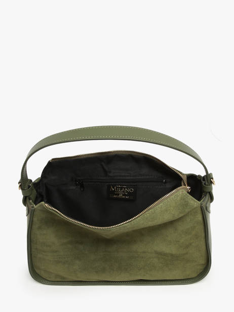 Velvet Leather Mirage Shoulder Bag Milano Green mirage velvet MV23111 other view 3