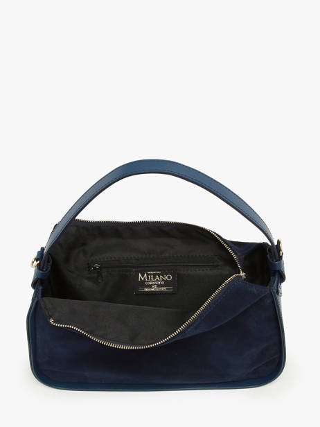 Velvet Leather Mirage Shoulder Bag Milano Blue mirage velvet MV23111 other view 3