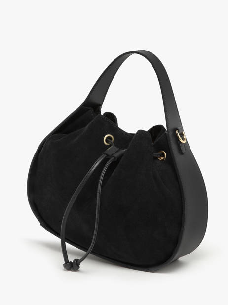 Velvet Leather Mirage Shoulder Bag Milano Black mirage velvet MV23112 other view 2