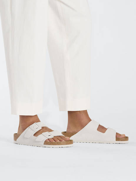 Slippers In Leather Birkenstock White women 10266842 other view 2
