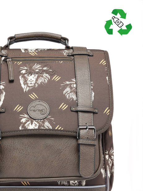 3-compartment Backpack Cameleon Brown vintage urban PBVBSD39 other view 2
