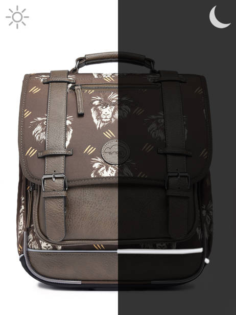 3-compartment Backpack Cameleon Brown vintage urban PBVBSD39 other view 7