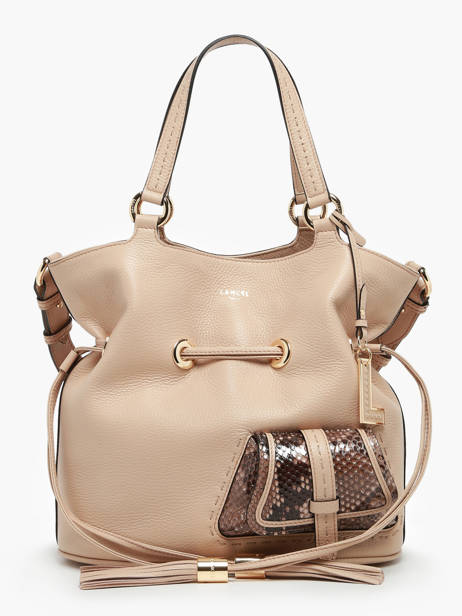 Medium Leather Bucket Bag Premier Flirt Python Lancel Beige premier flirt A10529
