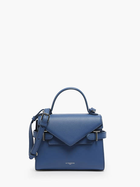 Small Grained Leather Emilie Crossbody Bag Le tanneur Blue emily TEMI1006