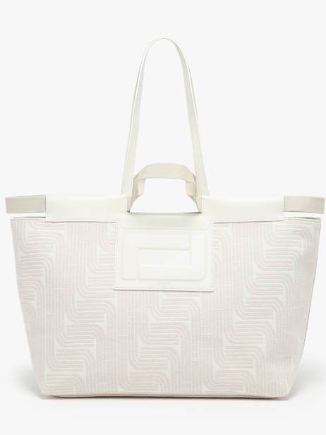 Sac Cabas Camille Jacquard Et Cuir Lancel Beige camille A12775