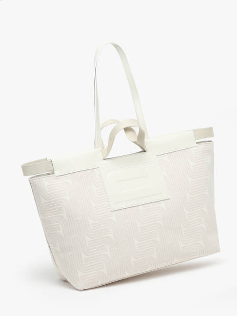 Sac Cabas Camille Jacquard Et Cuir Lancel Beige camille A12775 vue secondaire 2