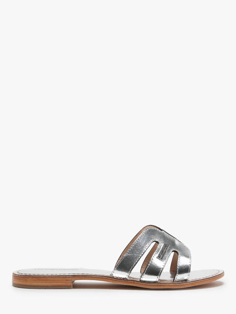 Slippers Damia In Leather Les tropeziennes Silver women DAMIA