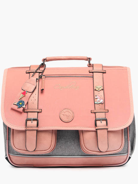3-compartment  Satchel Cameleon Pink vintage pin's CA41
