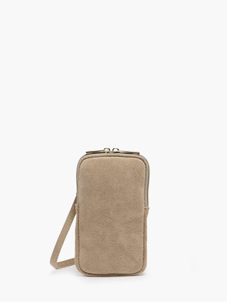 Leather Velvet Phone Bag Milano Beige velvet 936024