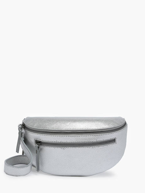 Leather Caviar Belt Bag Milano Silver caviar CA23111