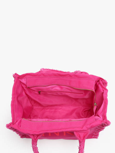 Shoulder Bag Logo Shopper Cotton Pinko Pink logo shopper A1WQ other view 3