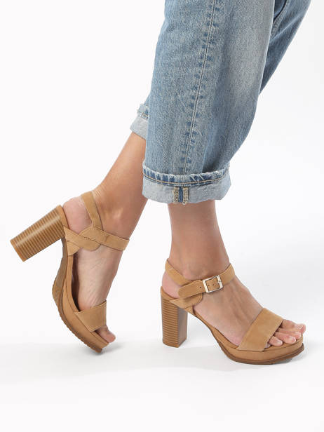 Heeled Sandals Jain In Leather Mam'zelle Brown accessoires CSG1H03 other view 2