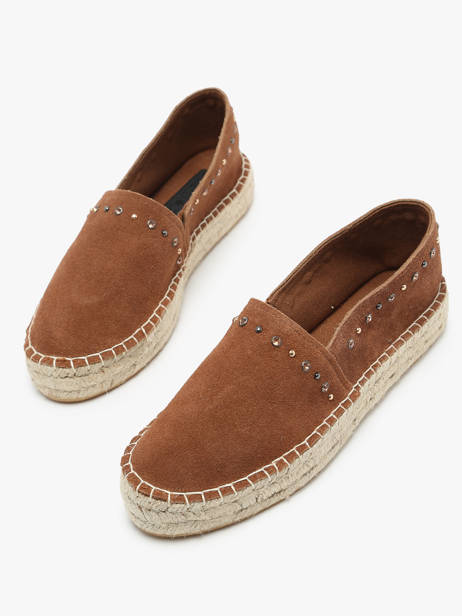 Espadrilles En Cuir Colors of california Marron women HCESPA10 vue secondaire 2