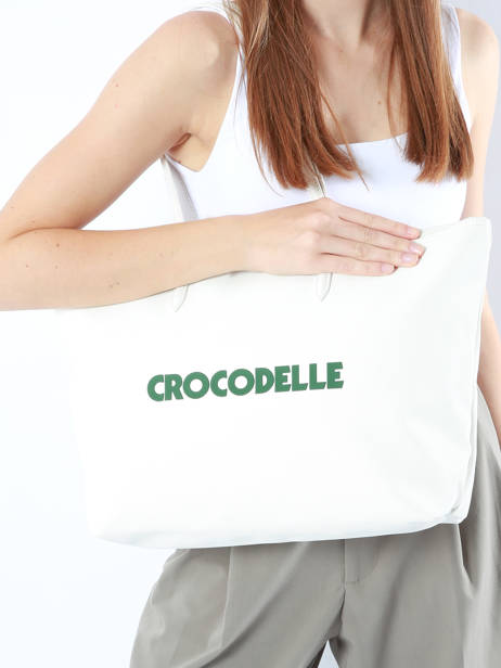 Sac Porté épaule Large Heritage Print Croc Lacoste Blanc large heritage print croc NF4550DI vue secondaire 1