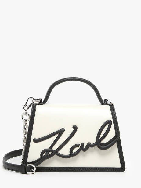 Crossbody Bag K Signature Leather Karl lagerfeld White k signature 245W3072