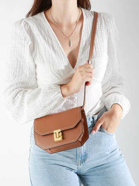 Shoulder Bag Rose Leather Le tanneur Brown rose TROS1200