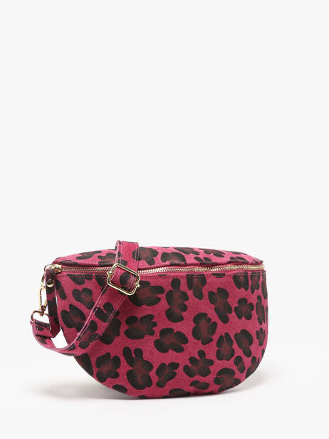 Sac Banane Milano Rose velvet leopardo VL21123 vue secondaire 2