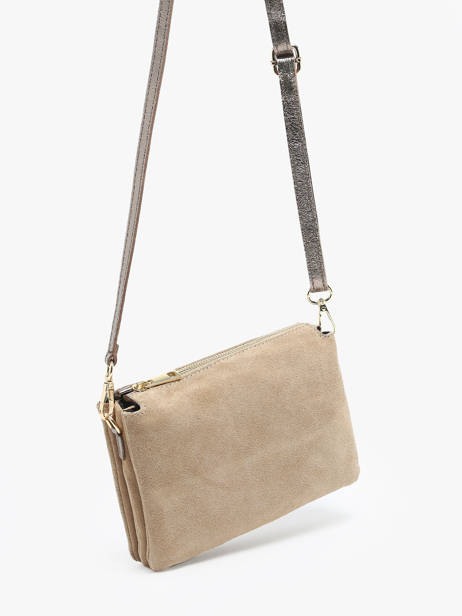 Sac Bandoulière Velvet Cuir Milano Beige velvet VE24061 vue secondaire 2