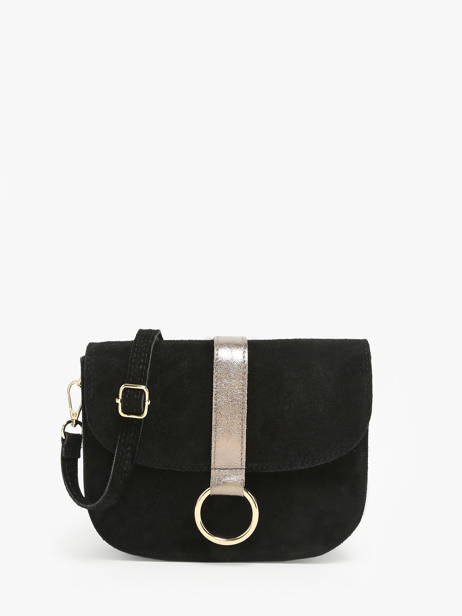 Sac Bandoulière Velvet Cuir Milano Noir velvet VE23112