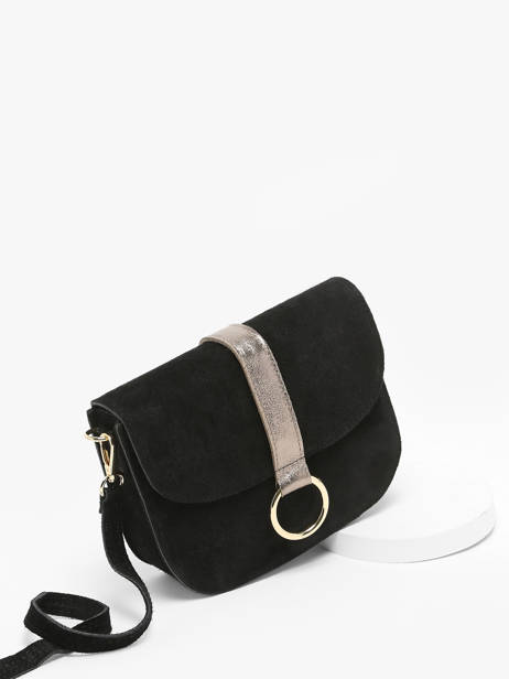 Leather Velvet Crossbody Bag Milano Black velvet VE23112 other view 2