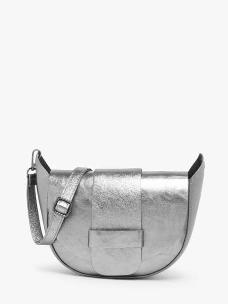 Sac Bandoulière Nine Cuir Milano Argent nine NI24065