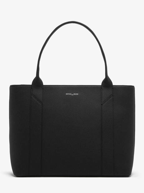 Sac Cabas Delft Cuir Nathan baume Noir mondrian 5 vue secondaire 4