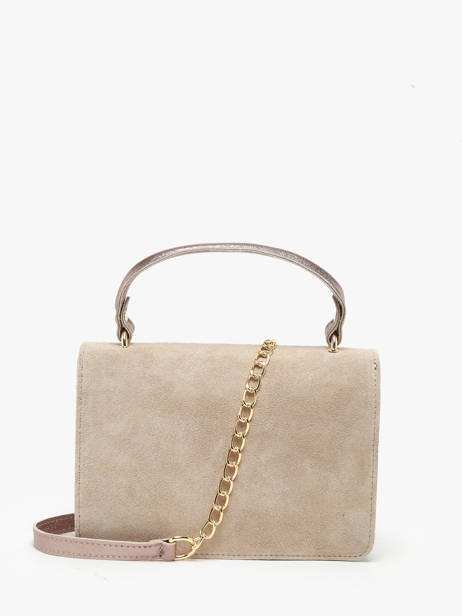 Leather Velvet Crossbody Bag Milano Beige velvet VE21061G other view 4