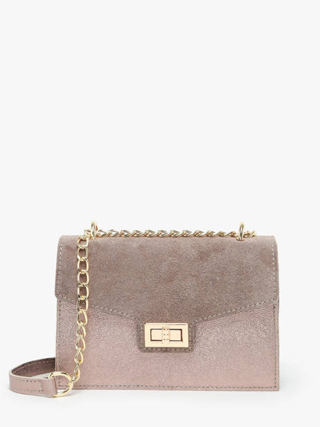 Leather Velvet Crossbody Bag Milano Brown velvet VE21121