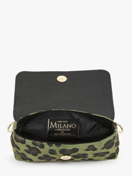 Shoulder Bag Velvet Leopardo Leather Milano Green velvet leopardo VL24063 other view 3