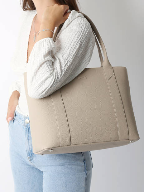 Sac Cabas Delft Cuir Nathan baume Beige mondrian 5 vue secondaire 1