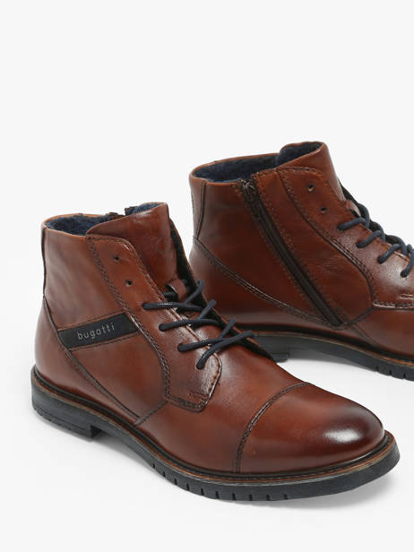 Bottines Caj En Cuir Bugatti Marron men 3318373A vue secondaire 1