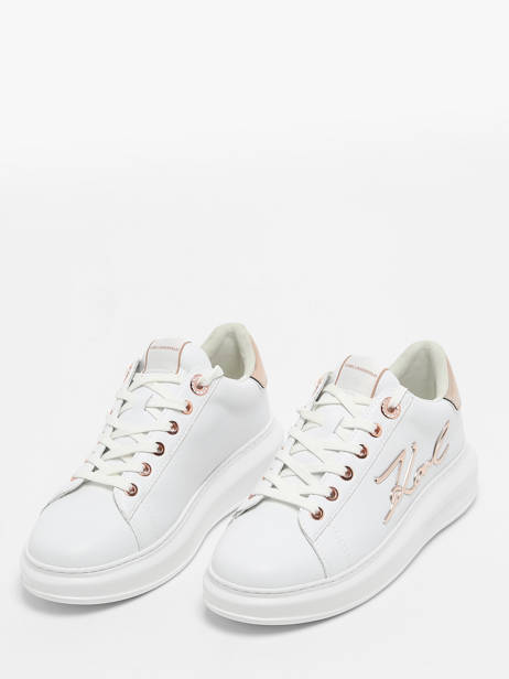 Sneakers Kapri Signature En Cuir Karl lagerfeld Blanc women KL62510A vue secondaire 2