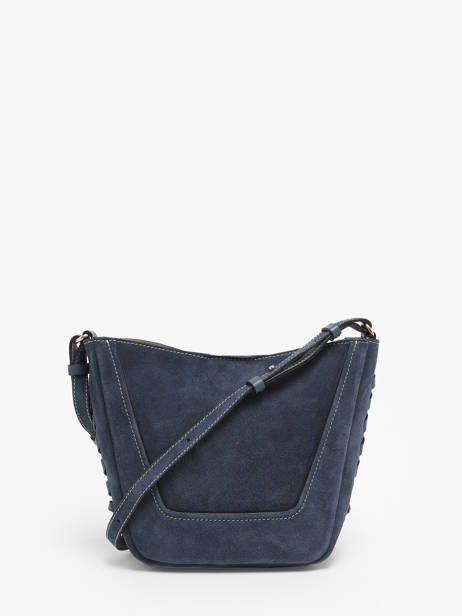 Petit Sac Seau Lou En Cuir Et Daim Vanessa bruno Bleu lou 39V40905 vue secondaire 4