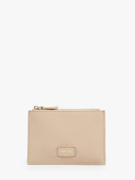 Leather Card Holder Ninon Lancel Beige ninon A10537