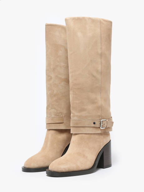 Bottes à Talon Selena En Cuir Alpe Beige accessoires 52841122 vue secondaire 2