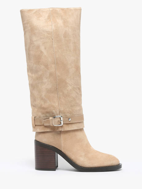 Bottes à Talon Selena En Cuir Alpe Beige accessoires 52841122