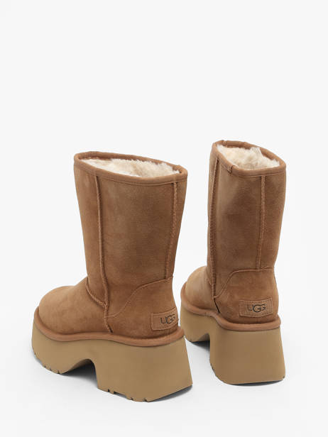 Heeled Boots Classic Short New Height In Leather Ugg Brown accessoires 1158310 other view 3